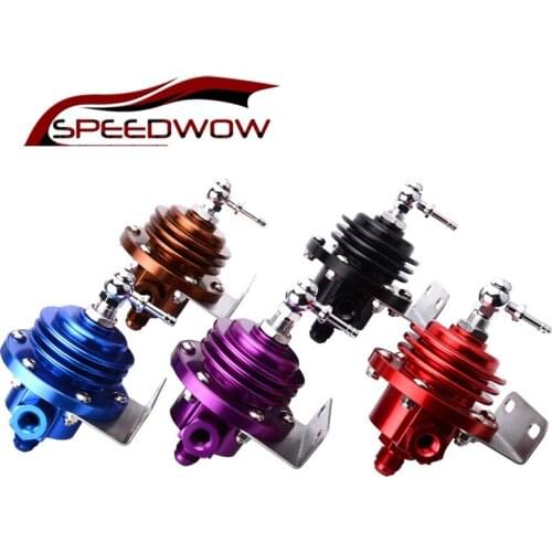 SPEEDWOW Universal Fuel Pressure Regulator With Filled Oil Gauge for Car Auto Adjustable Fuel Pressure Regulator