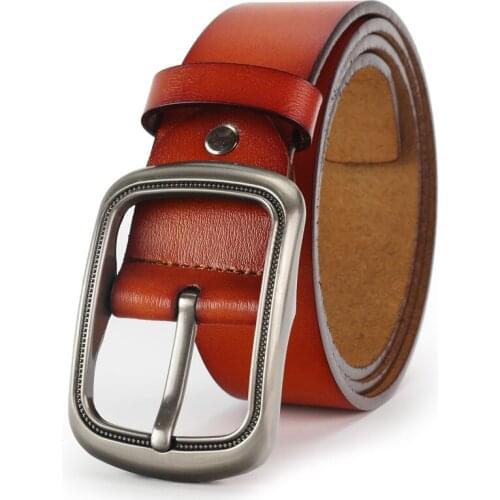 Cowskin Genuine Leather Belts For Men Luxury Cowboy Belt Brand Male Vintage Style Jeans Designer Split Strap Men Drop Shipping