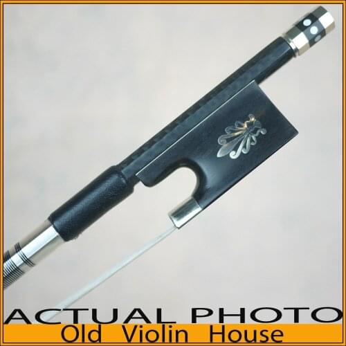 Silver Braided Carbon Fibre Violin Bow with Phoenix Ebony Frog (4/4) ,Free shipping! Good balance of strength and flexibility