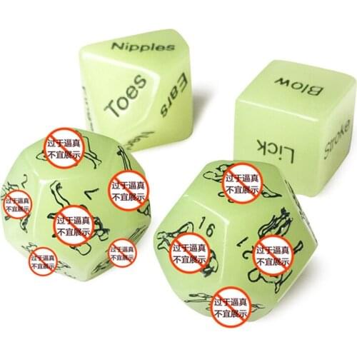 4PCS Luminous AcrylicDice Love Dice Sex Dice Erotic Dice Love Game SexyToys For Hen Party Entertainment Funny Sex Dice