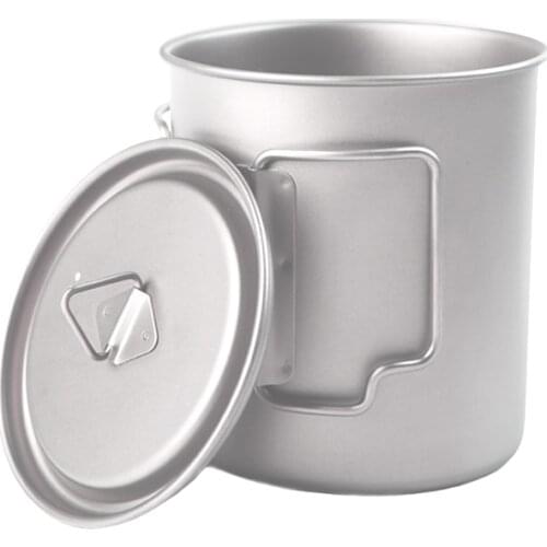 Outdoor Camping Ultralight Titanium Cup Picnic Travel Water Cup Mug Of Coffee Tea With Lid