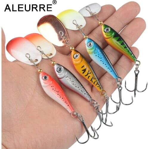 1Pcs Rotating Metal VIB vibration Bait Spinner Spoon Fishing Lures 12g 15g 22g Jigs Trout Winter Fishing Hard Baits Tackle Pesca