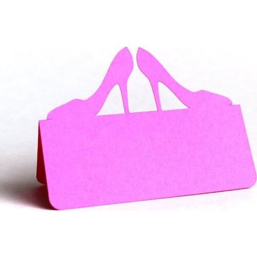 Hot pink high heel shoes Place Cards baby shower Wedding table number Card birthday Seating escort marker choose colors