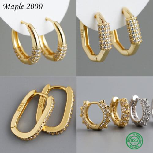 For women ear buckle 925 sterling silver cross hoop ear ring circle with diamonds charm for women ear buckle jewelry for women