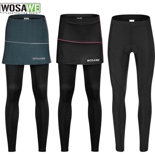 WOSAWE Women Cycling Long Pants Reflective MTB Downhill Mountain Bike Trousers Anti-sweat 3D Padded Gel Racing Bicycle Pants