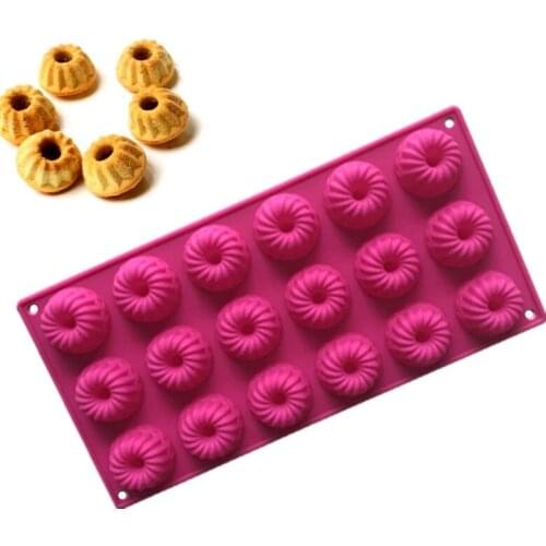 18 Cavity Mini Savarin Mould, Cuckoo Hoff Hollow Mousse Cake Baking Pan Mould, Swirl Shape