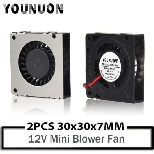 2PCS 3007 Slim Micro Blower 30mm12V Hydraulic 30x30x7MM 3CM DC Cooling Fan for 3D Printer Humidifier Mini Projector RC Model