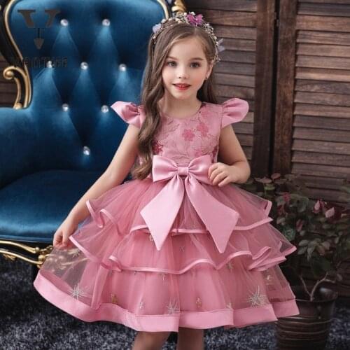 2021 Summer Infant Baby Girl Dresses Girl Ball Gown Tutu Princess Dress Sequin Bow Baby Girl Dress Birthday Wedding Party Dress