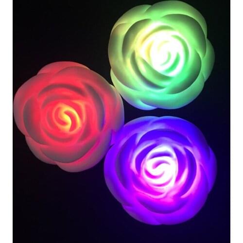25pcs/lot Romantic Wedding favors rose flower led lamp Party decoration supplies gift small colorful rose led night lights