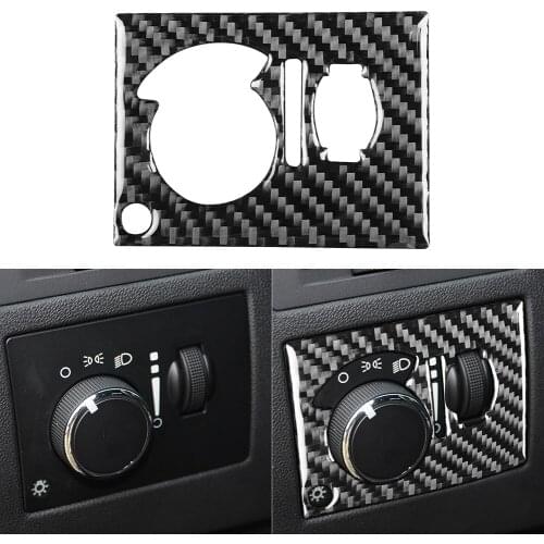 Car Interior Cover Trim Accessories Carbon Fiber Car Headlight Switch Trim Decoration for Dodge Challenger 08-14 LHD