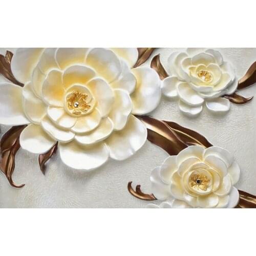 JMINE Div 5D 3D yellow Flower Full Diamond Painting cross stitch kits art High Quality Floral 3D paint by diamonds