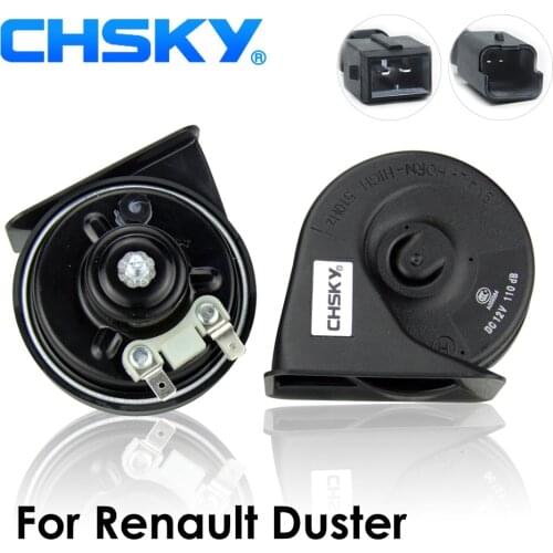 CHSKY Car Horn Snail type Horn For Renault Duster 2009 to Now 12V Loudness 110-129db Auto Horn Long Life Time High Low Klaxon
