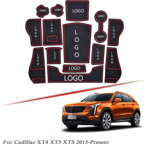 Brand LOGO Car Styling For Cadillac XT4 XT5 XTS 2015-2020 Gate slot pad Door Groove Mat Non-slip dust Mat Auto Accessory