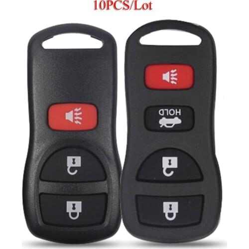 Kutery 10PCS/Lot Car Key Shell For Nissan Maxima Frontier Xterra Murano For Infiniti 3/4Buttons Remote Key Cover Case