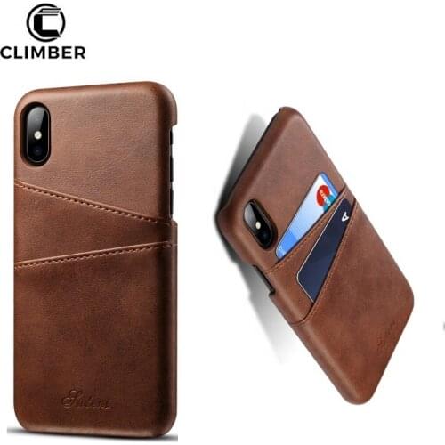 2017 Premium Crazy Horze Pattern Card Holder Genuine Real Leather Cover Covers Case For iPhone X 8 7 Plus
