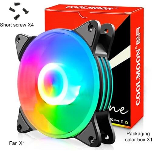 Coolmoon Case Fan 12cm Silent Multi-layer Colorful LED Desktop Computer Cooling Fan