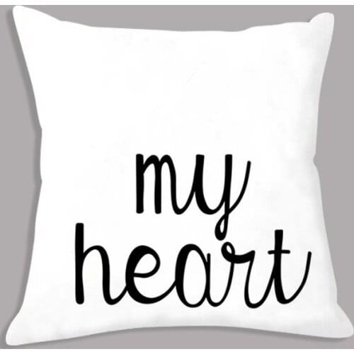 Be Still My Heart Quote Decorative Cushion Sofa Home Decor Minimalist Black White Throw Pillow 45x45cm Seat Cushion