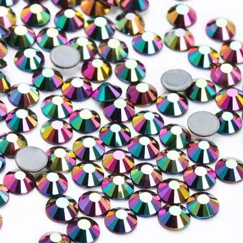 SS3-SS40 Multi-color Crystal AB Hot Fix Rhinestone Crystal Super Glitter Strass Iron On Rhinestones For Nail Art Fabric Garment