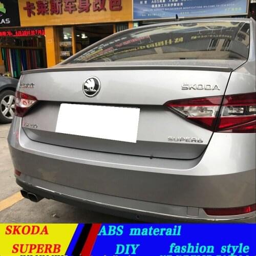 Use for skoda superb spoiler 2015 2016 2017 superblip spoiler High Quality ABS Material Car Rear Wing Primer Color Rear Spoiler
