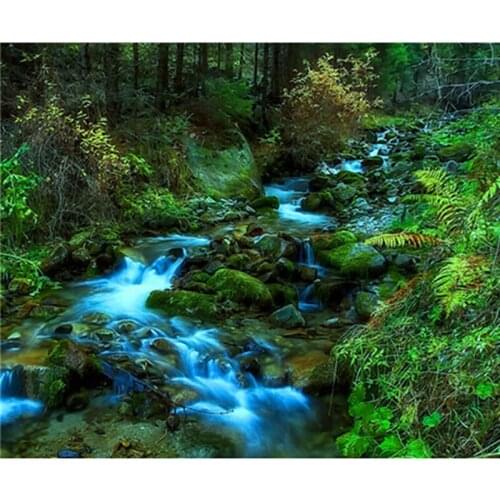 Picture of diamond mosaic handmade cross stitch crystal square diamond sets Beautiful landscape pictures full diamond embroidery