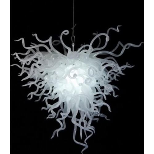Classic White Murano Glass Chandelier Light Fixture LED Lusture Living Room Home Light Modern Led Chandelier Kitchen Decor
