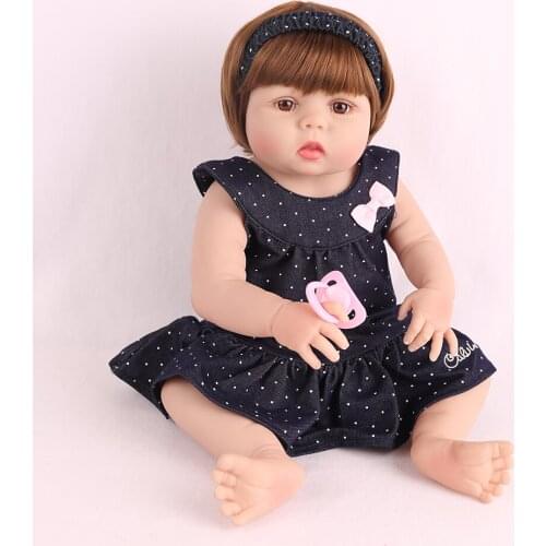 Complete Silicone Doll reborn 22inch 55cm Reborn Baby Dolls Lifelike Bebes reborn bonecas infantil meninas lol girl doll gift