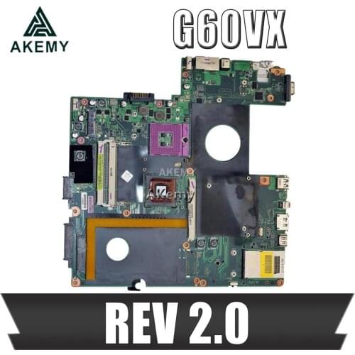 Akemy G60VX mainboard REV 2.0 For Asus G60V G60VX Laptop motherboard 60-NV3MB1200-A05 DDR3 100% Tested Working Well