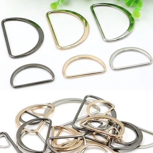 80pcs/lot 15/20/25/30/35/40/45/50/60MM Silver Gunblack Gold D Ring Connection Alloy Metal Shoes Bags Belt Buckles DIY Accessorie