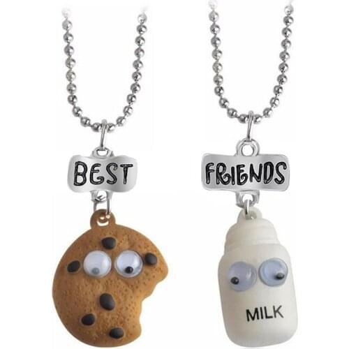 Cute Cartoon 3D Milk Biscuit Eye Pendant Childrens Necklace Jewelry Sweater Chain Birthday Gifts Porm Party Accessories, NT7604