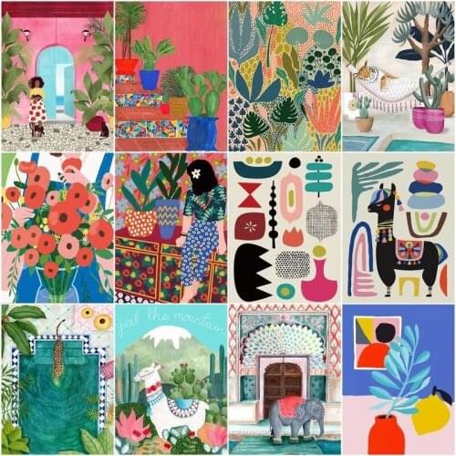 Coloring By Number Abstract Drawing On Canvas Handpainted Painting Art Gift DIY Pictures By Number Animal Kits Home D