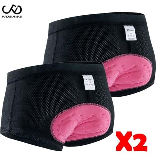 WOSAWE Cycling underwear Woman Sports Pattern bicycle shorts gel MTB Women Shorts Riding Underpants Womens Panties