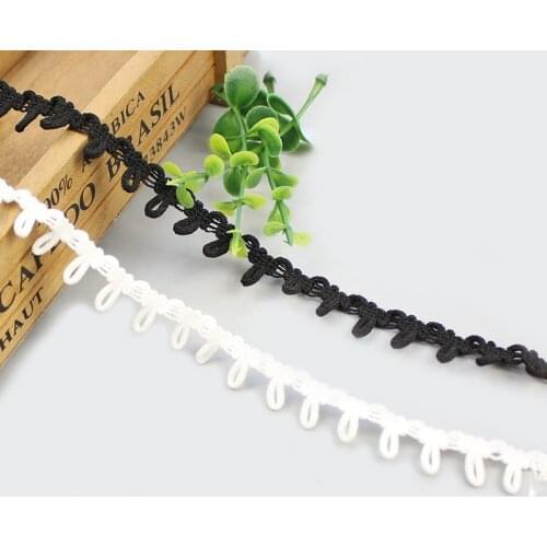 New Arrival 1.5cm 2cm Black White Elastic Ribbon Button Loop for Fur Collar Over Coat Garment Sewing Accessories DIY 5yard/lot