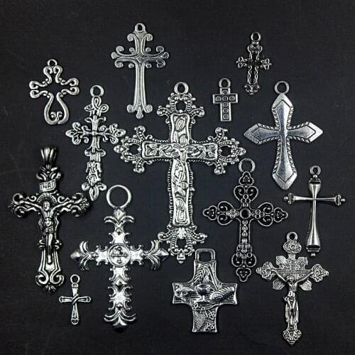 Wholesale Cross Charms Pendants Diy Jewelry Findings Accessories More styles can picked 14pcs/lot ZAS1021