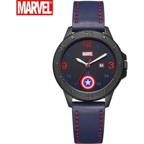 Disney Kids Watch Marvel Super Hero Fashion Simple Cool Wristwatches Boys Mickey Mouse Gift Waterproof for Men Leather mv-81074
