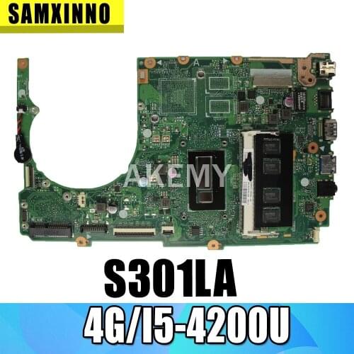 S301L S301LA motherboard For Asus S301LA REV2.2 Mainboard I5-4200-4G Processor HD Graphics 4400 100% Tested