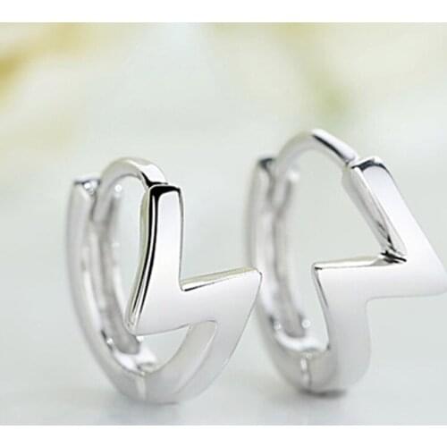 Trendy 925 Sterling Silver Earrings For Women Jewelry Lightning Earring Exquisite Female Valentines Day Accessories KOFSAC