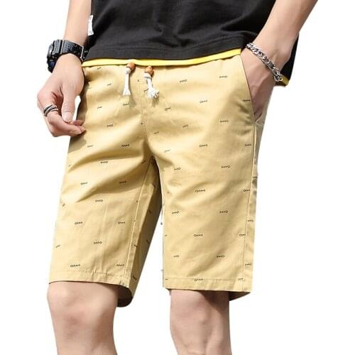 Summer Hot Sale Solid Printing Men Shorts Fish Bone Pattern Comfort Soft Cotton Home Shorts Casual Pants Male Shorts for Beach