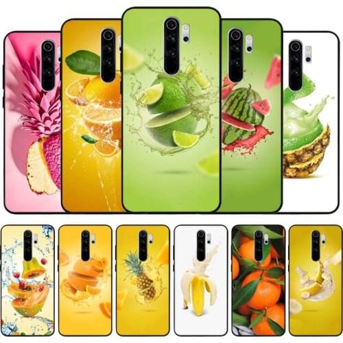 Fruit black Silicone Phone Case For Redmi note 9 8 7 Pro S 8T 7A Cover