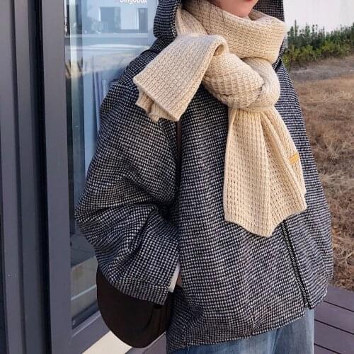 Thick Knit Cashmere Scarf Ladies Winter Pashmina Plain Long Warm Comfortable Autumn Man Woman Wrap Blanket Scarf