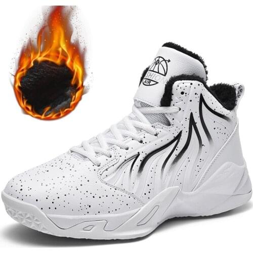 Unisex Winter Warm Plush Basketball Boots Men High-top Sports Basketball Women Sneakers Athletic Boy Shoes Male Retro Sneakers