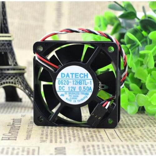 DATECH 0620-12HBTL-1 12V 0.50A 6CM 60*60*20 three wire temperature control server fan CPU fan