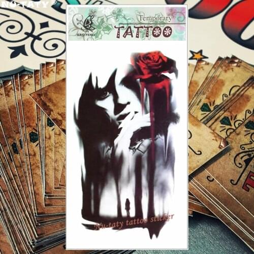 Nu-TATY Demon Temporary Tattoo Body Art Flash Tattoo Stickers 17*10cm Waterproof Fake Tatoo Car Styling Sticker