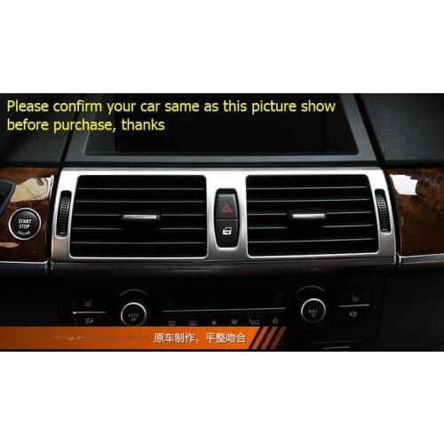 Yimaautotrims For BMW X5 E70 2011 2012 Stainless Steel Central Air Outlet Vent Cover Interior Protection Kit Trim