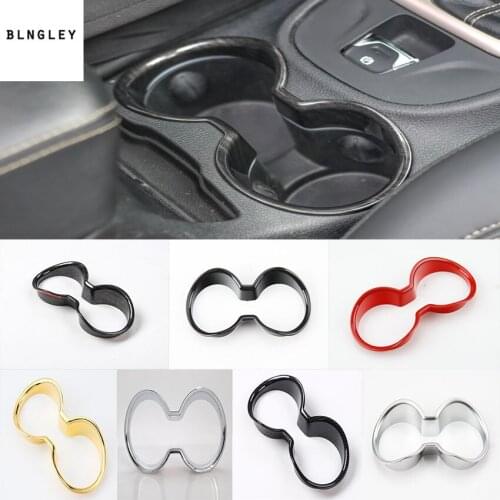 1pc ABS chrome or carbon fiber grain Central control glass cup panel decoration cover for 2014-2016 Jeep Cherokee