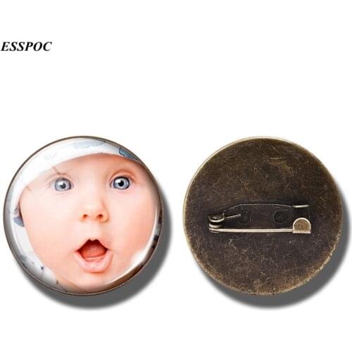 1pc Personality DIY Customize Vintage Brooches Custom Glass Brooch Photo Your Friends Baby Mom Lover Custom Pin Gift for Family