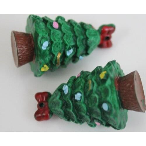 23*38MM Resin Christmas Holiday Flatback Decor Cabochons Miniature Christmas Tree Ornament Embellishments Scrapbooking