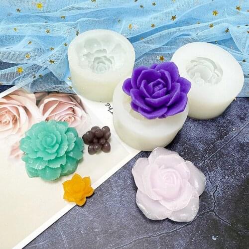 3D Candle Silicone Mold Peony Flower Candle Mold Fleshy Mold Aromatherapy Candle Molds Silicone Mold Cake Mold Resin Mold