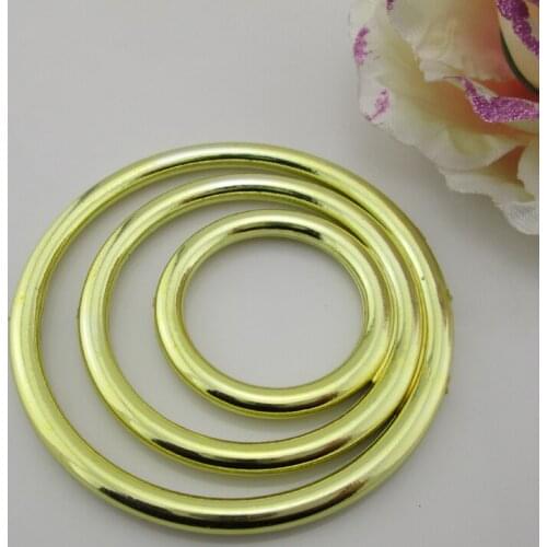 AB106 25mm)20pcs Fashion Plastic Ribbon Slider Golden Triple Round Belt Buckle