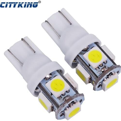 500pcs/lot Car t10 5led 194 168 192 W5W T10 5smd 5050 led super bright W5W 168 Wedge Door Instrument Side Bulb Lamp