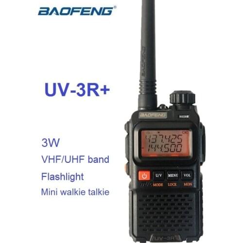 BAOFENG UV-3R+ Plus Mini Walkie Talkie UHF VHF Dual Band Portable Ham CB Radio Mobile Transceiver UV3R Plus Scaner Radio Station